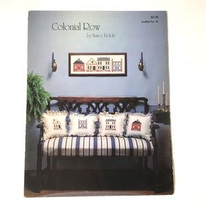 1984 Cross Stitch Patterns Colonial Row Houses Needles & Co. Leaflet #2 Vintage